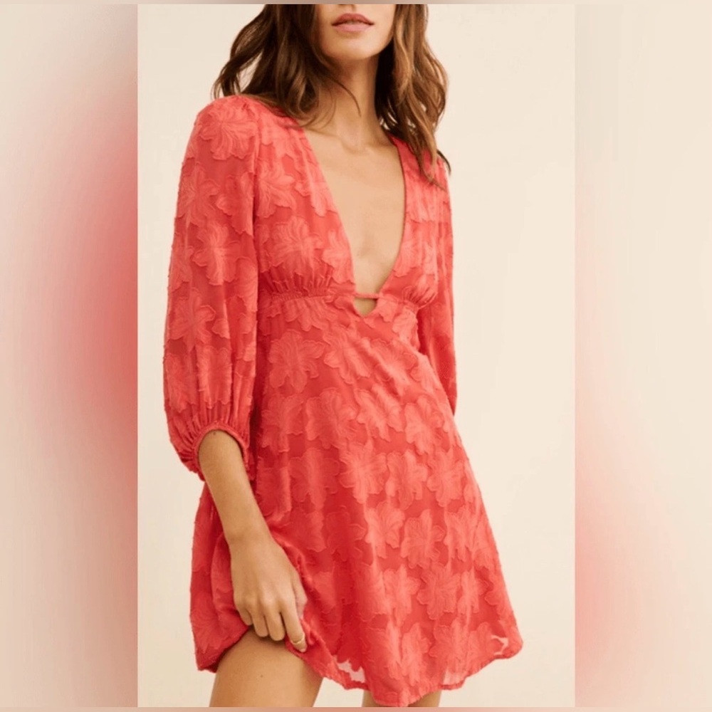 Anthropologie Jacquard Plunge Dress, size 12